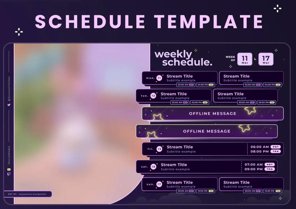 Schedule Template:thesleepicat - Etsy